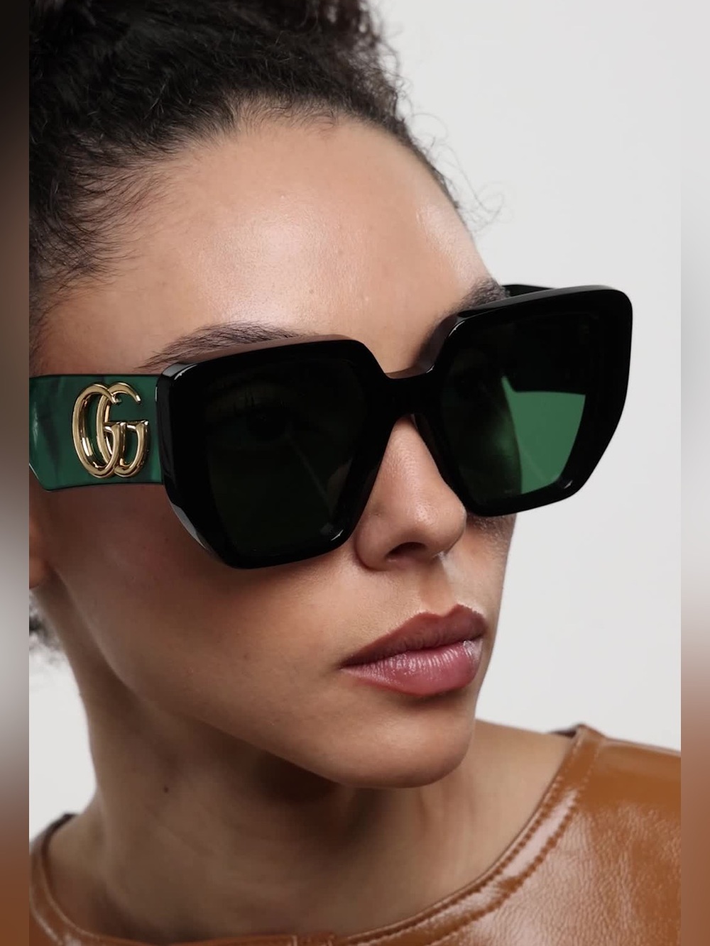 New Luxury Designer Like Green and Black Tortoise Shell Sunglasses